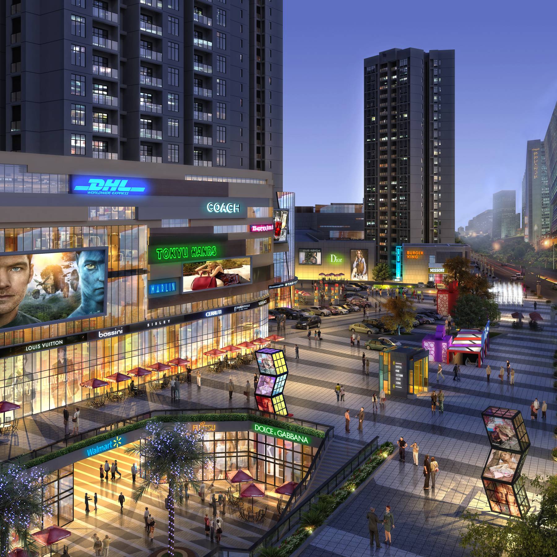 现代城市综合体3dmax 模型下载-光辉城市